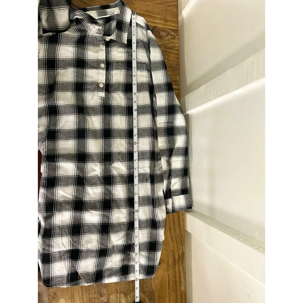 Children’s Place Girls Button Up Dress Plaid With Flower Embroidery XXL 16